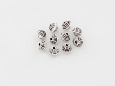 Karen Hill Tribe Silver Wrapped Beads 5 mm.