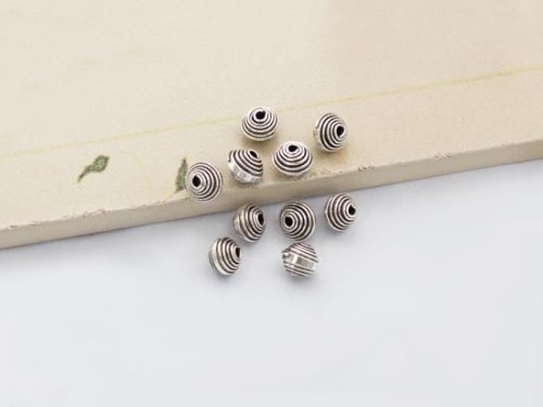 10 of Karen Hill Tribe Silver Wrapped Beads 5 mm.