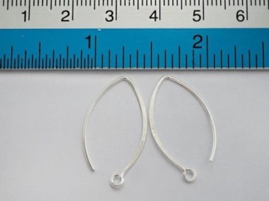 925 Sterling Silver Ear Wires 10x23 mm.