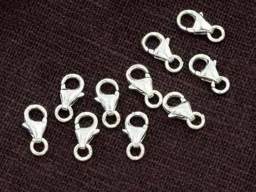 10 of 925 Sterling Silver Lobster Clasps 4x7 mm.