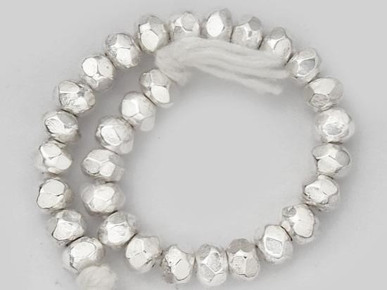 20 of Karen Hill Tribe Silver Faceted Seed Beads 4x2.5 mm.