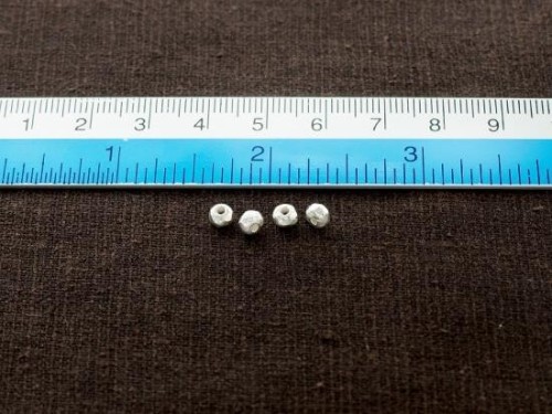 20 of Karen Hill Tribe Silver Faceted Seed Beads 4x2.5 mm.