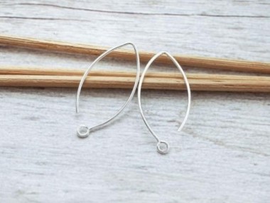 925 Sterling Silver Ear Wires 12x28 mm.