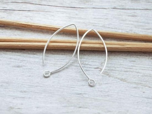 5 pairs of 925 Sterling Silver Ear Wires 12x28 mm.