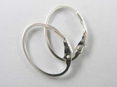 925 Sterling Silver Oval Leverback Ear Wires 12x17 mm.