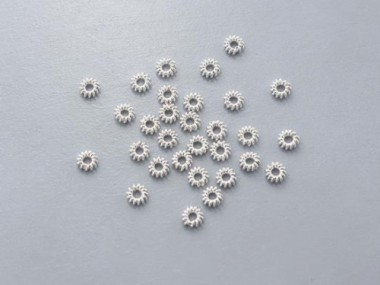 925 Sterling Silver Spiral Spacer Beads 4.3 mm.