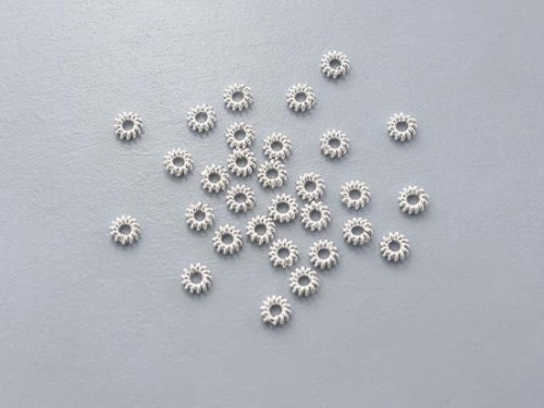 30 of 925 Sterling Silver Spiral Spacer Beads 4.3 mm.