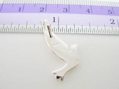 925 Sterling Silver Bird Pendant 14x21 mm.