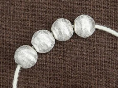 Karen Hill Tribe Silver Brushed Round Beads 8.5x8 mm.