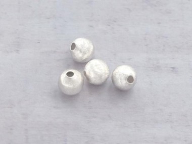 Karen Hill Tribe Silver Brushed Round Beads 8.5x8 mm.