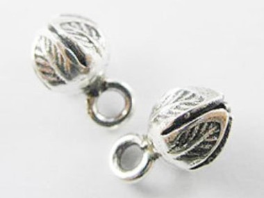 Karen Hill Tribe Silver Lotus Charms 6.5x7 mm.