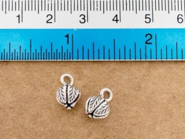 Karen Hill Tribe Silver Lotus Charms 6.5x7 mm.