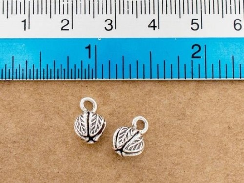 4 of Karen Hill Tribe Silver Lotus Charms 6.5x7 mm.