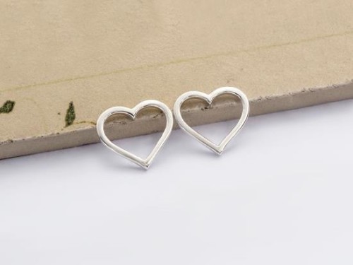 2 of 925 Sterling Silver Heart Pendants, Heart Links 12.3x14 mm.