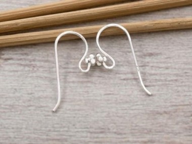 925 Sterling Silver Ear Wires 8x20 mm.