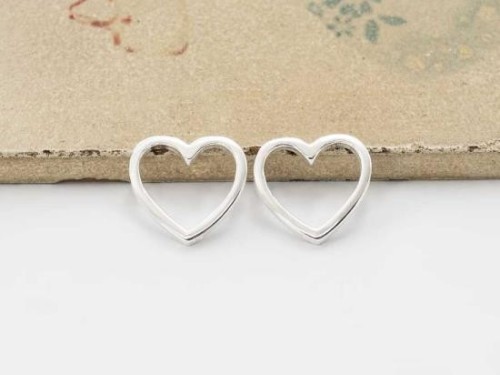 2 of 925 Sterling Silver Heart Links 13.5mm.