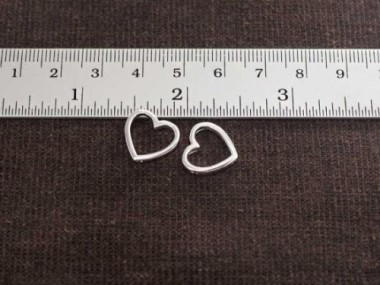 925 Sterling Silver Heart Links 13.5mm.