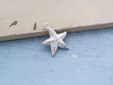 925 Sterling Silver Starfish Pendant 16mm.