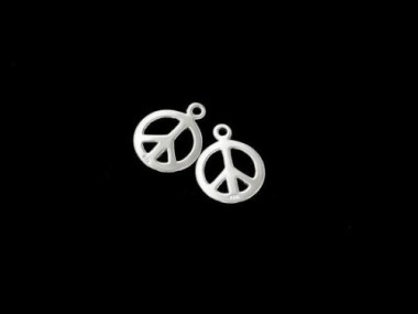 925 Sterling Silver Peace Sign Charms 12 mm.