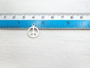 925 Sterling Silver Peace Sign Charms 12 mm.