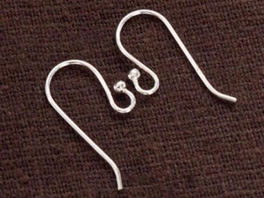 925 Sterling Silver Ear Wires 8x19 mm,. 21 AWG.