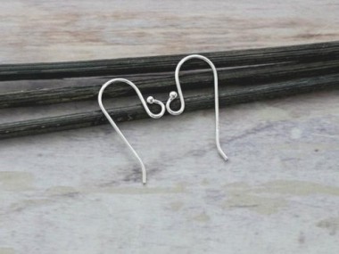 925 Sterling Silver Ear Wires 8x19 mm,. 21 AWG.