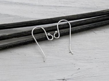 925 Sterling Silver Ear Wires 8x19 mm,. 21 AWG.