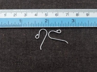 925 Sterling Silver Ear Wires 8x19 mm,. 21 AWG.