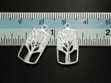 925 Sterling Silver Tree of Life Charms 9.5x19mm.