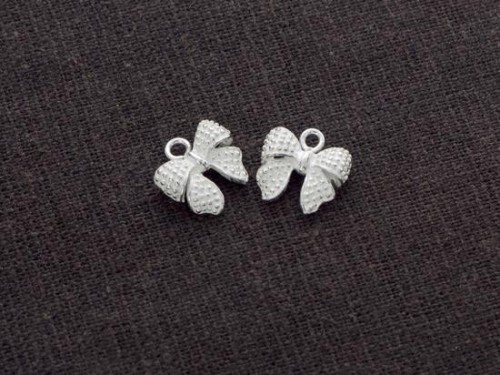 2 of 925 Sterling Silver Bow Charms 9x10 mm.