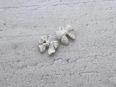 925 Sterling Silver Bow Charms 9x10 mm.