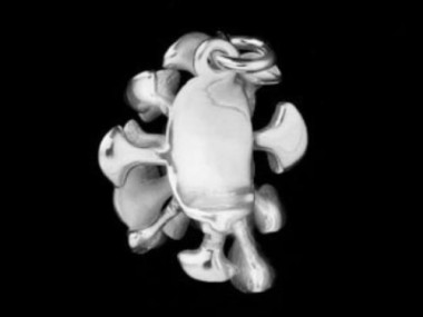 925 Sterling Silver Coral Pendant 14x17mm.