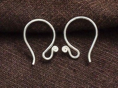 5 pairs of Karen Hill Tribe Silver Ear Wires 17 mm. 20 AWG