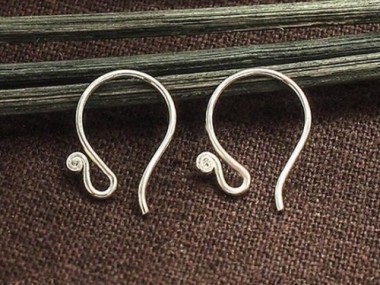 Karen Hill Tribe Silver Ear Wires 17 mm.