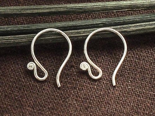 5 pairs of Karen Hill Tribe Silver Ear Wires 17 mm. 20 AWG