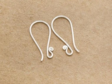 Karen Hill Tribe Silver Ear Wires 21mm.