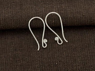 Karen Hill Tribe Silver Ear Wires 21mm.