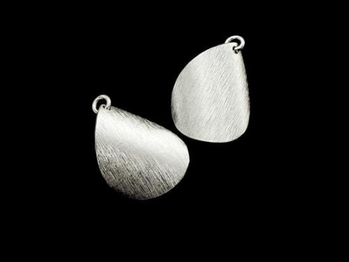 2 of Karen Hill Tribe Silver Brushed Curve Drop Pendants 16x23mm.