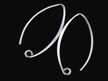 925 Sterling Silver Ear Wires 15x25 mm.,