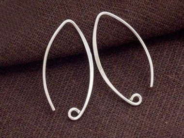 925 Sterling Silver Ear Wires 15x25 mm.,