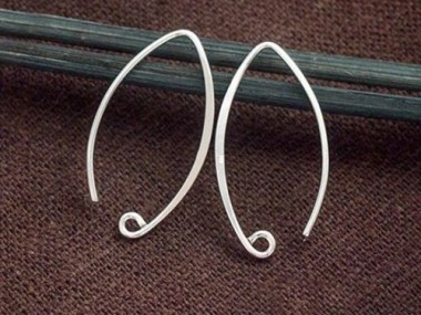 925 Sterling Silver Ear Wires 15x25 mm.,