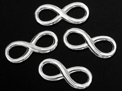 4 of 925 Sterling Silver Infinity Links 6x14mm.