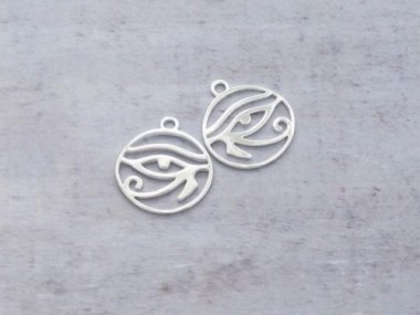 925 Sterling Silver Eye Of Horus Charms 16x17 mm.