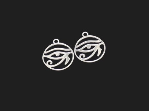 2 of 925 Sterling Silver Eye Of Horus Charms 16x17 mm.