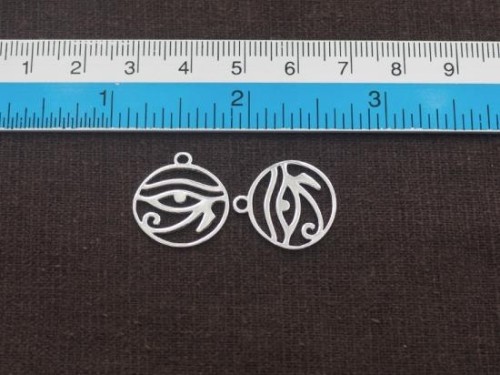 2 of 925 Sterling Silver Eye Of Horus Charms 16x17 mm.