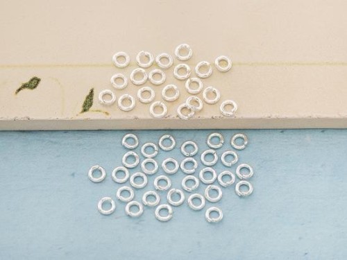 50 of 925 Sterling Silver Opened Jump Rings 3.5 mm.