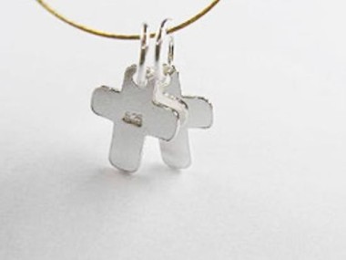 925 Sterling Silver Cross Charms 8x9.5mm.