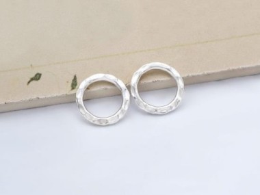 Karen Hill Tribe Silver Circle Hammer Rings 17 mm.