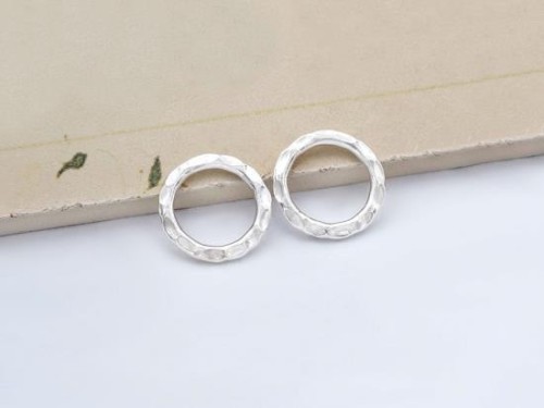 2 of Karen Hill Tribe Silver Circle Hammer Rings 17 mm.