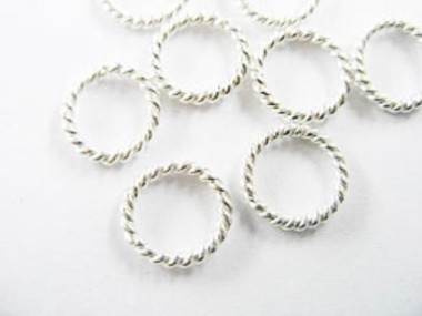 Karen Hill Tribe Silver Opened Twisted Wire Rings 9x1.4mm.